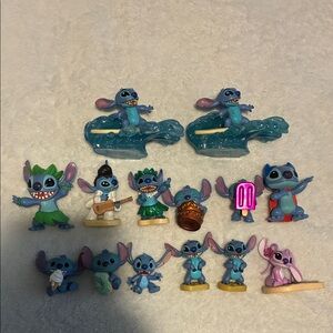 Disney Stitch Figures Lot Including Angel & Surfing Stitch